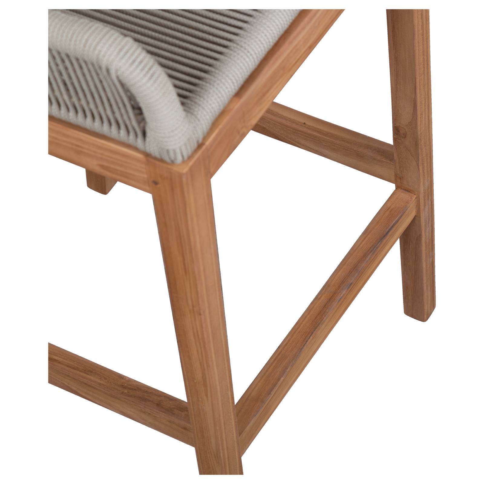 Danica Bar Chair Teak with Beige Rope