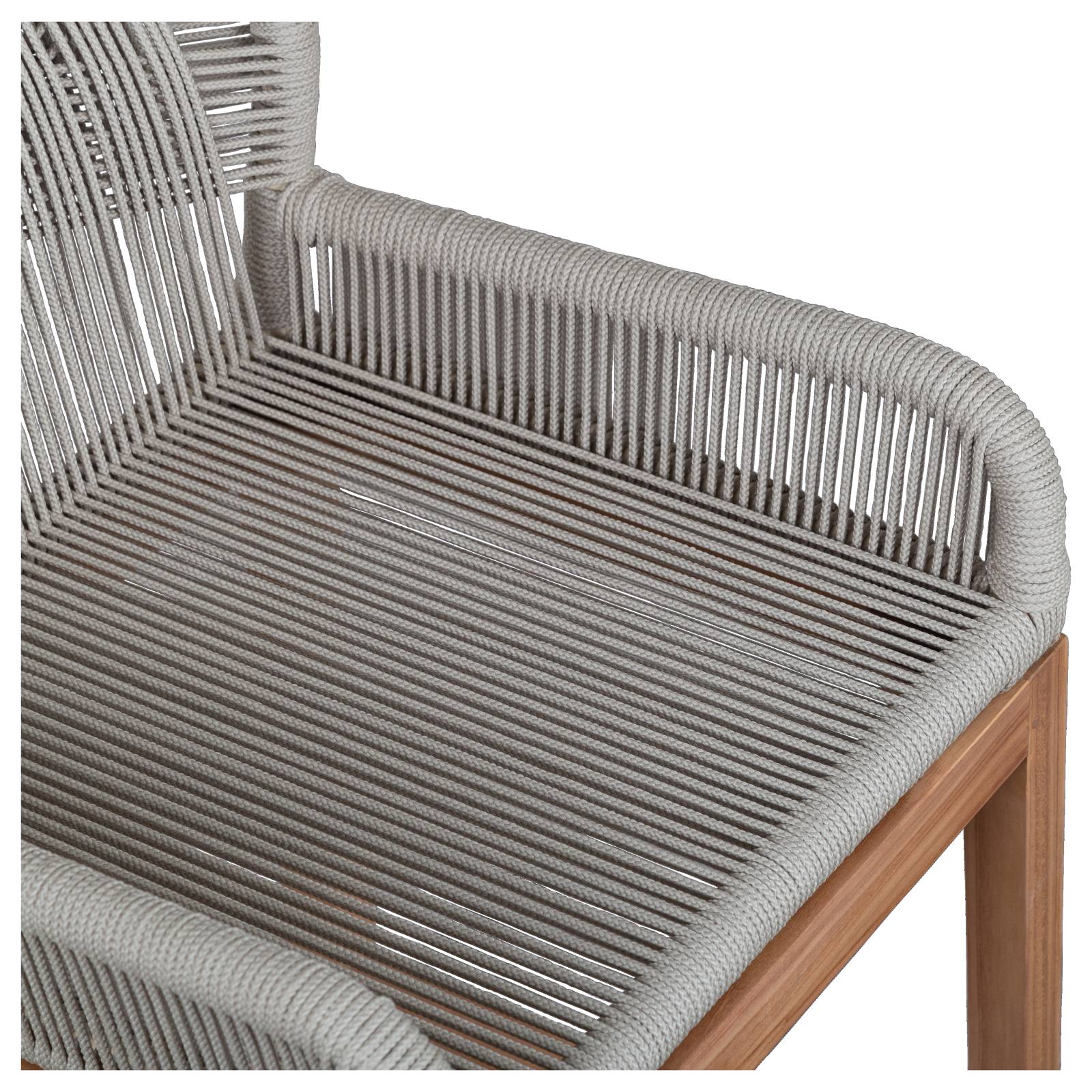 Danica Bar Chair Teak with Beige Rope