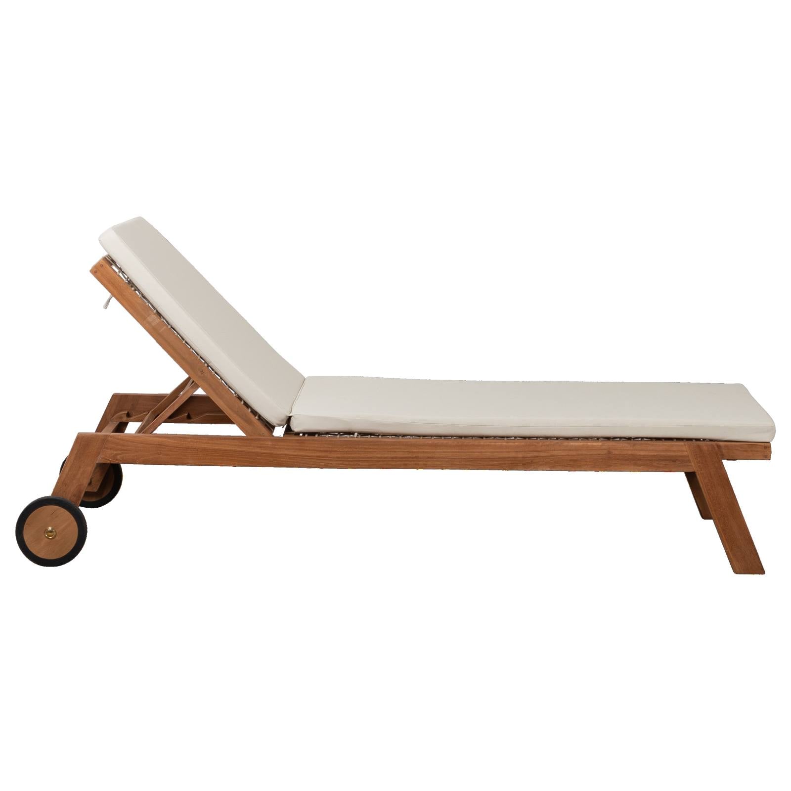 Landis Sun LoungeTeak, 200x74 Rope Beige Cushion