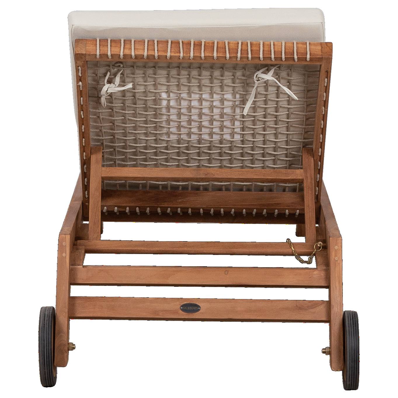 Landis Sun LoungeTeak, 200x74 Rope Beige Cushion