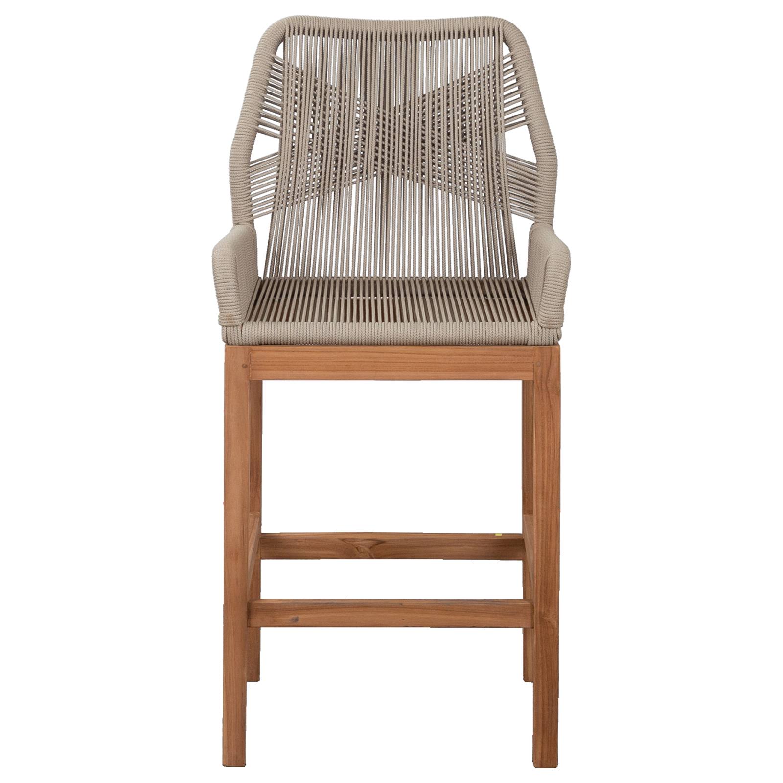 Danica Counter Chair Teak w Beige Rope