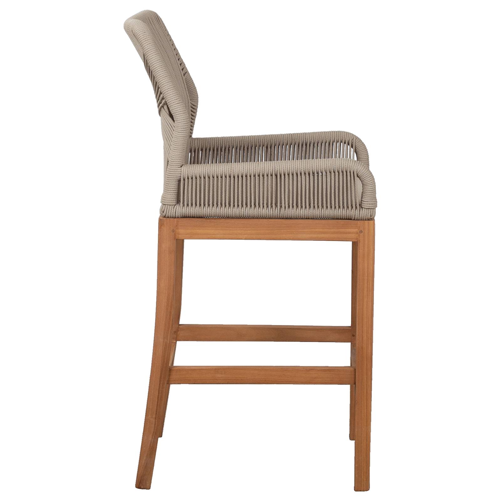 Danica Counter Chair Teak w Beige Rope