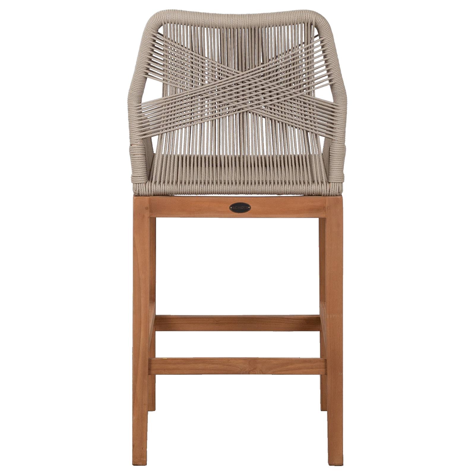 Danica Counter Chair Teak w Beige Rope