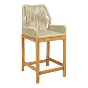 Danica Counter Chair Teak w Sage Green Rope