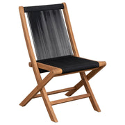 Kala Folding Teak Chair w Black Rope