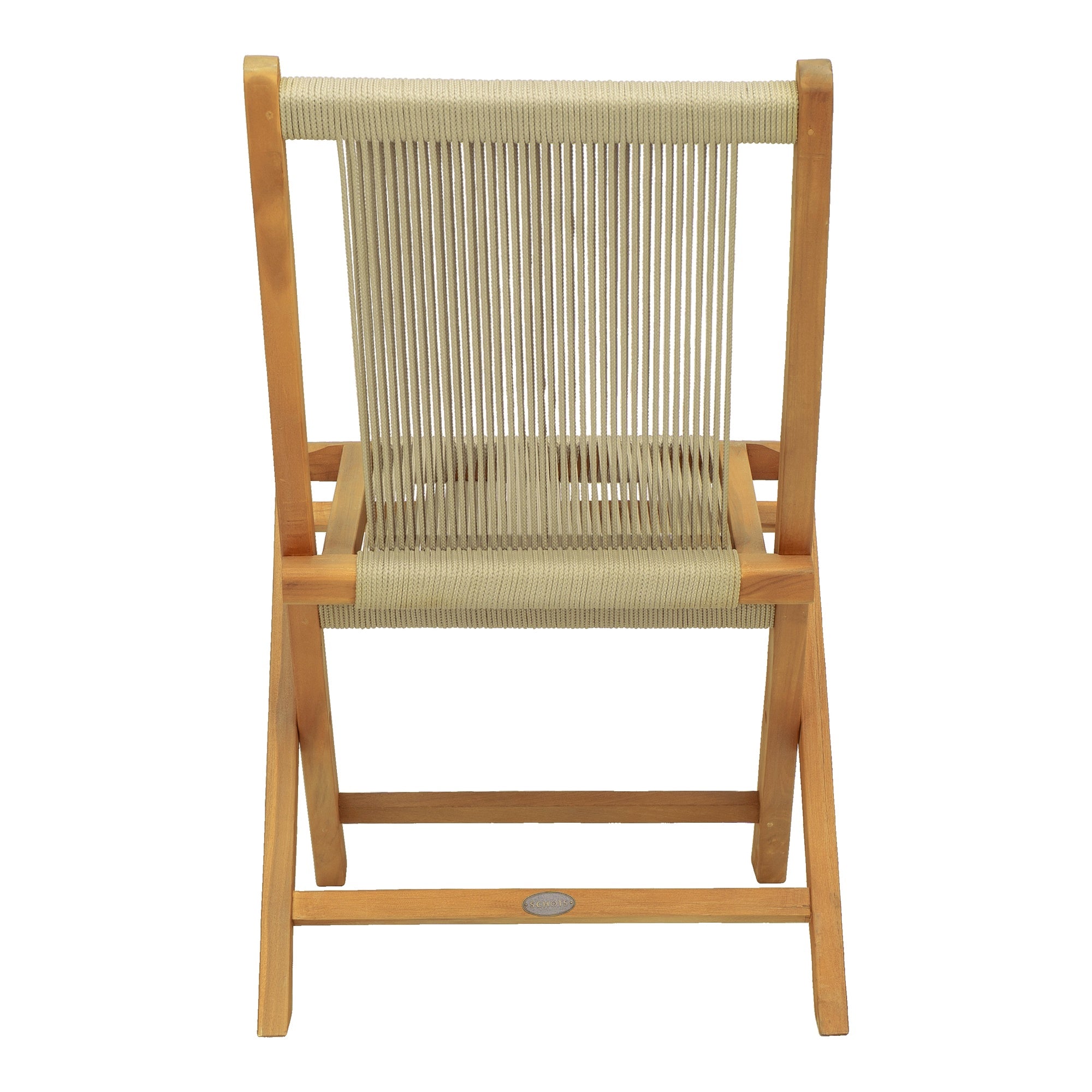 Kala Folding Teak Chair with Sage Rope
