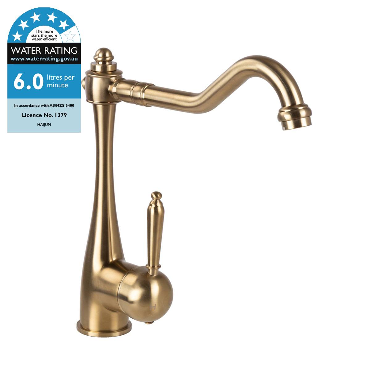 Ladera Kitchen Tap Mixer, Satin Brass PVD