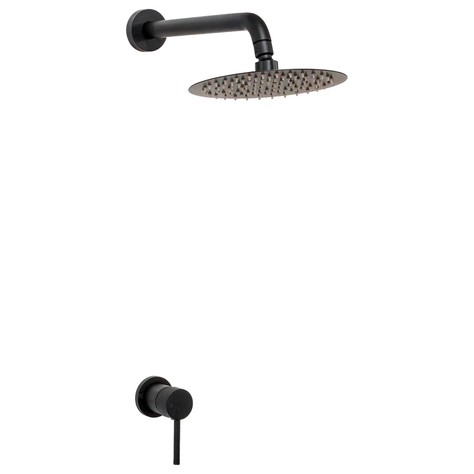 Tipton Shower Arm & 200mm Rose Matt Black