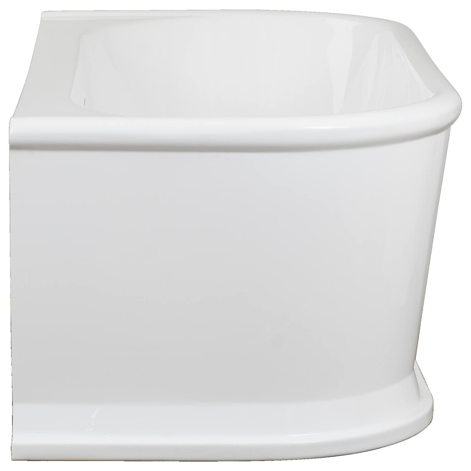 Morolo 170cm Back-to-Wall Acrylic Bath, Gloss White