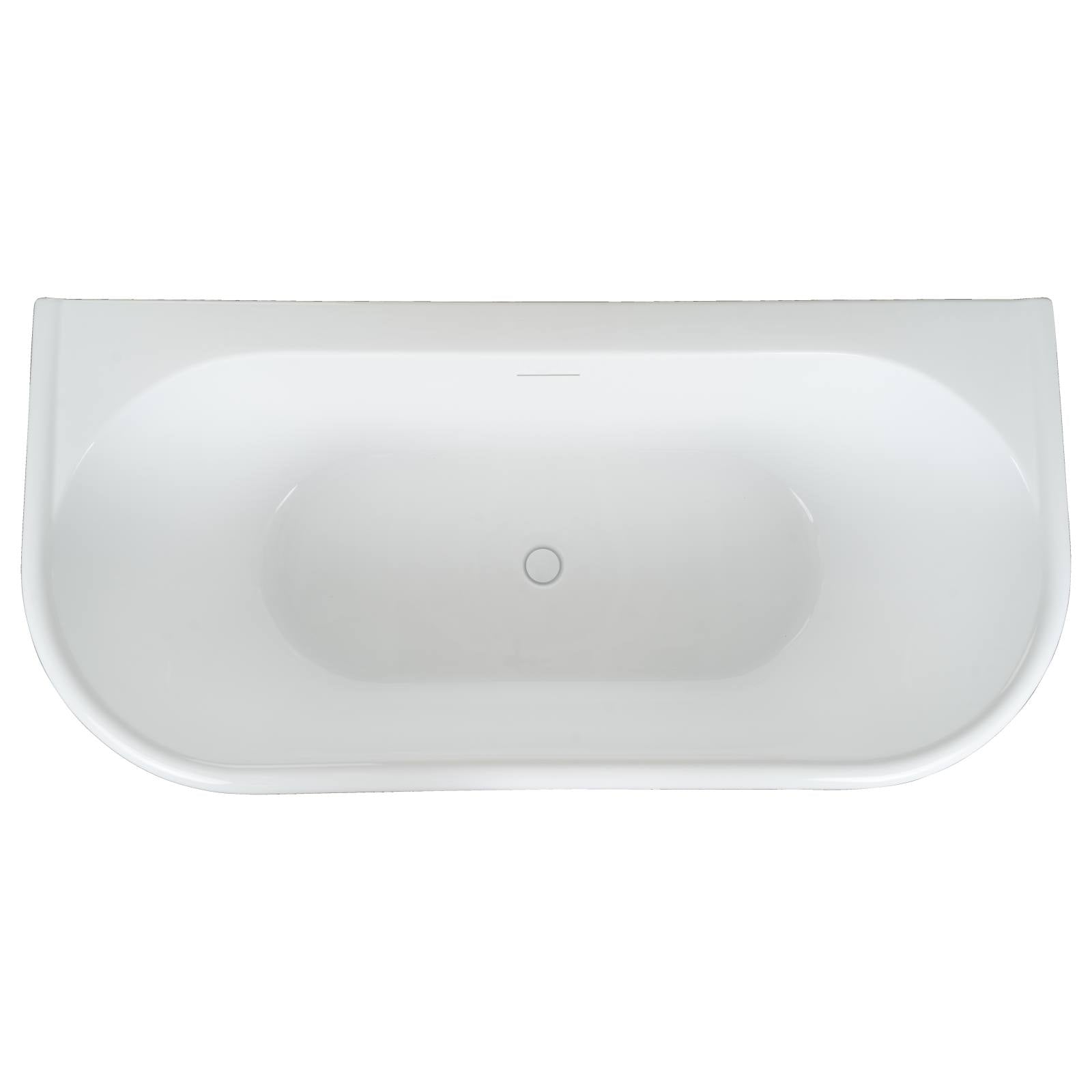 Morolo 170cm Back-to-Wall Acrylic Bath, Gloss White