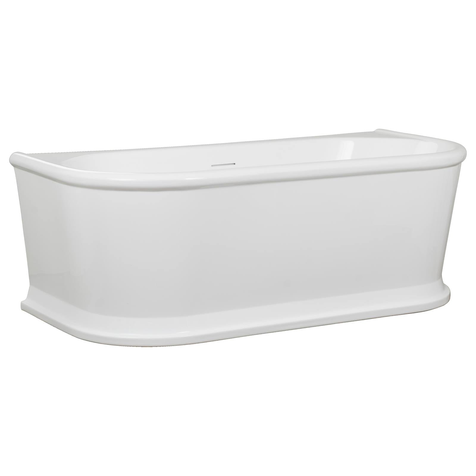 Morolo 170cm Back-to-Wall Acrylic Bath, Gloss White