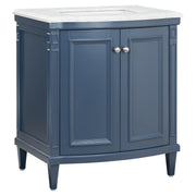 Montana Small Marble Top Single Vanity, Navy Blue
