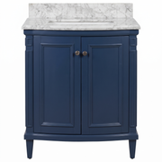 Montana Small Marble Top Single Vanity, Navy Blue