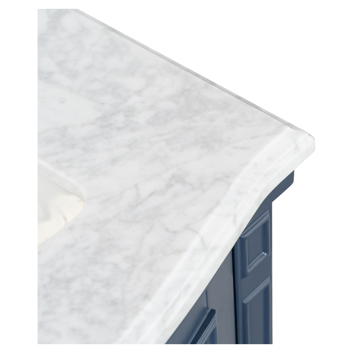 Montana Small Marble Top Single Vanity, Navy Blue