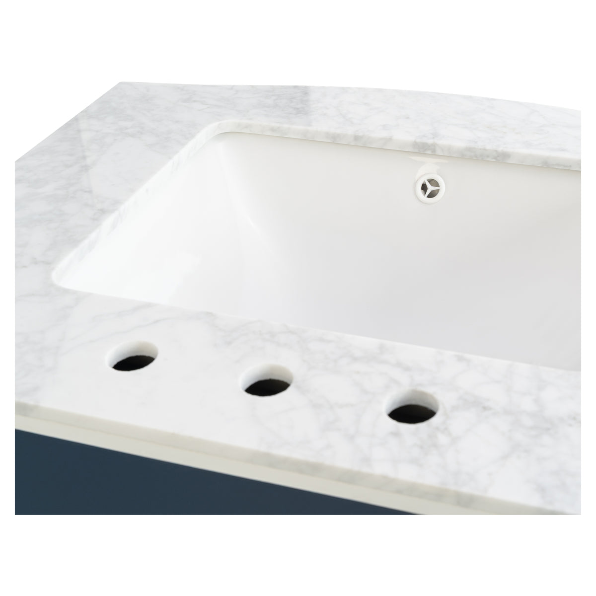 Montana Small Marble Top Single Vanity, Navy Blue