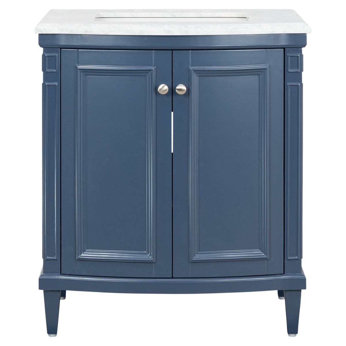 Montana Small Marble Top Single Vanity, Navy Blue