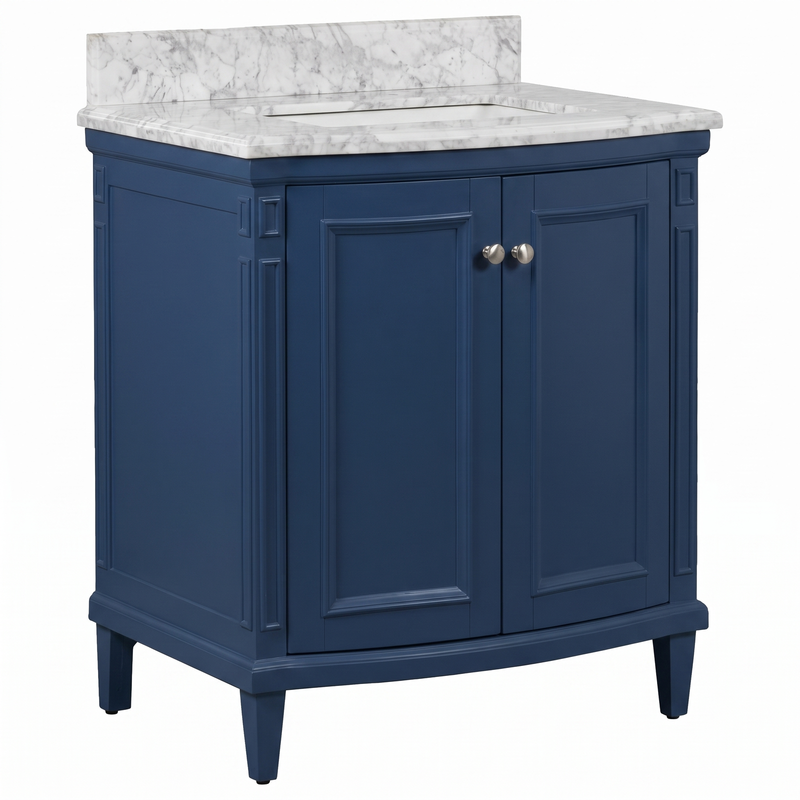 Montana Small Marble Top Single Vanity, Navy Blue
