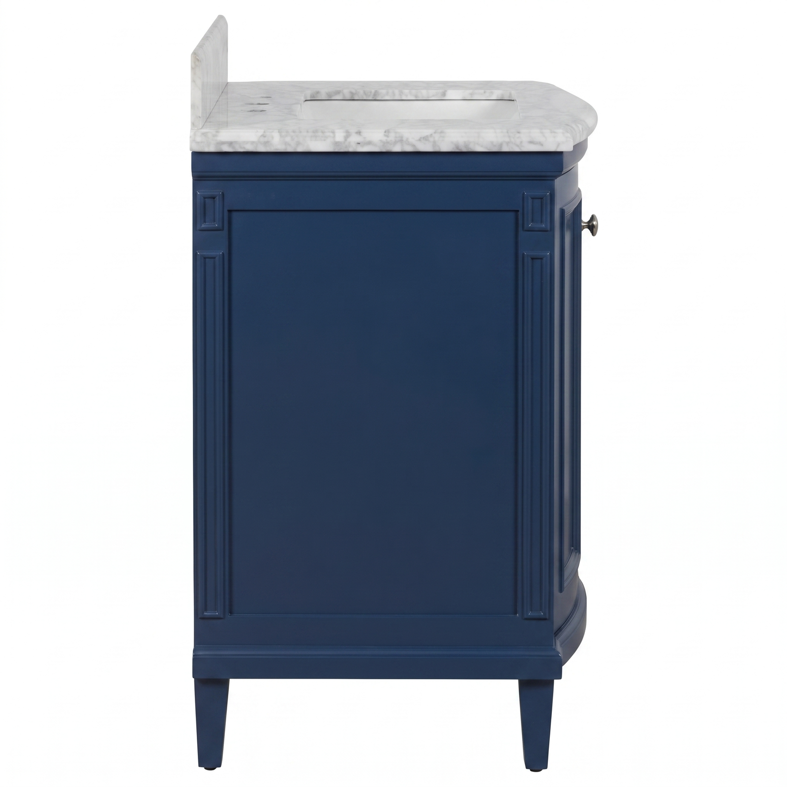 Montana Small Marble Top Single Vanity, Navy Blue