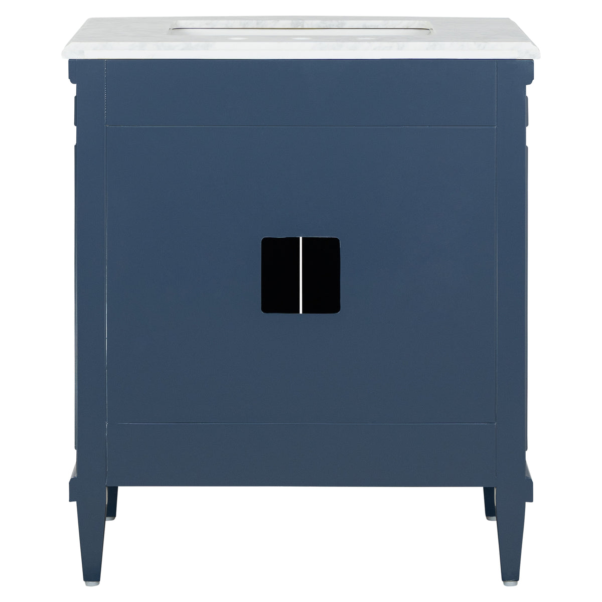 Montana Small Marble Top Single Vanity, Navy Blue
