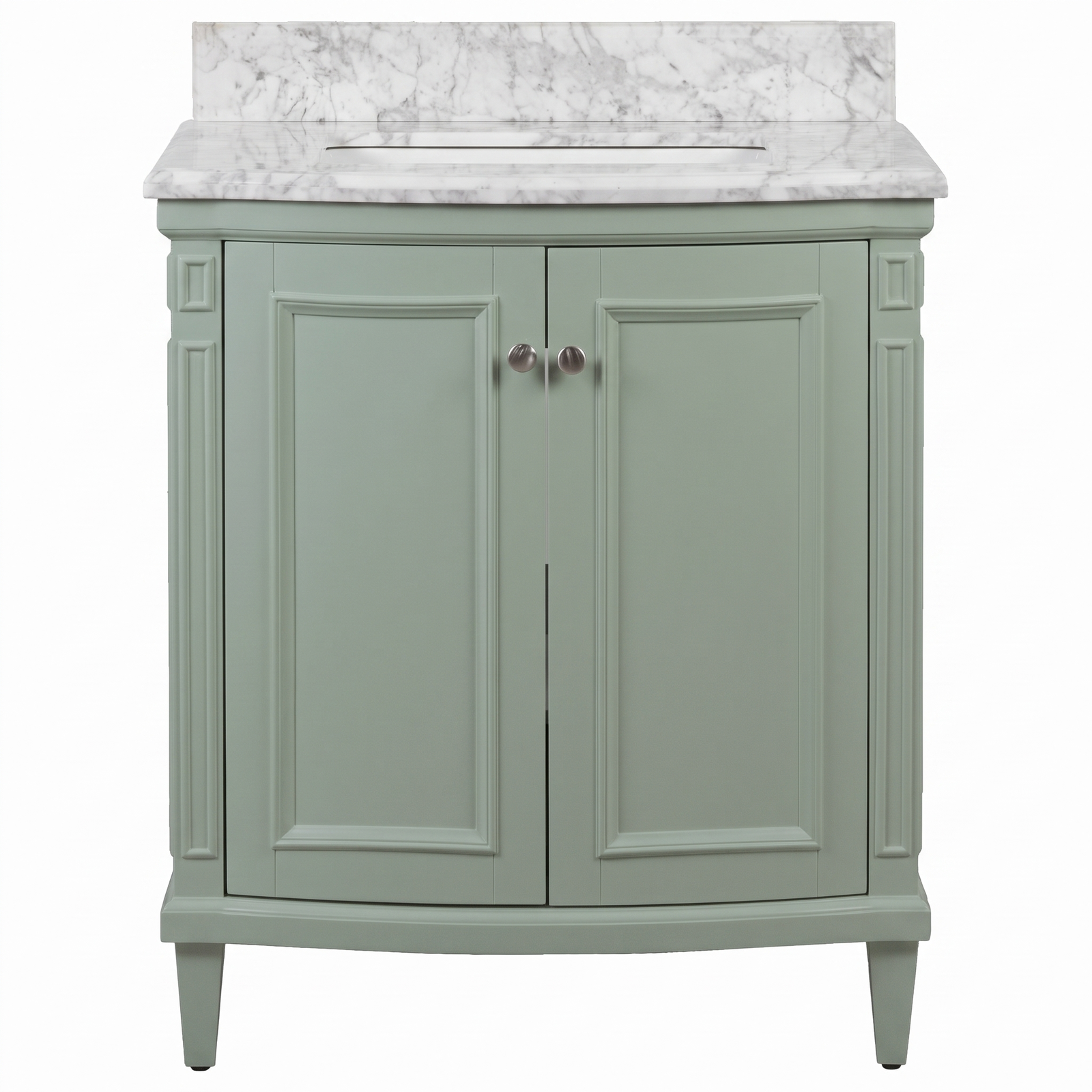Montana Small Marble Top Single Vanity, Vintage Olive