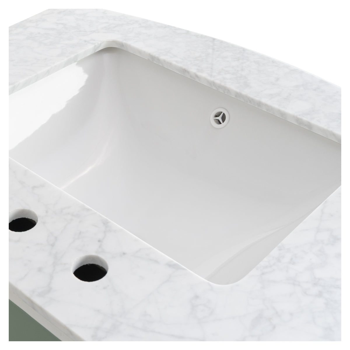 Montana Small Marble Top Single Vanity, Vintage Olive