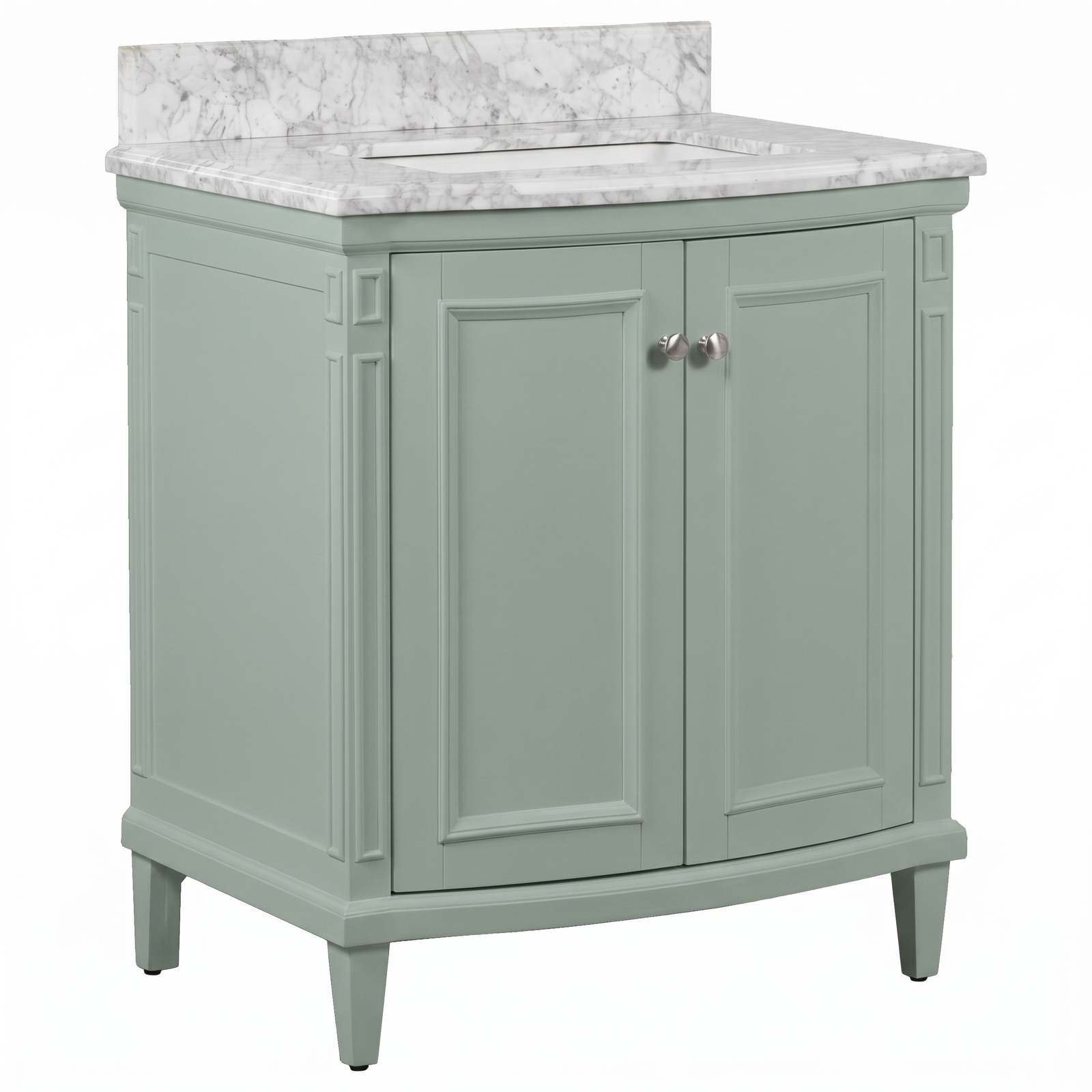 Montana Small Marble Top Single Vanity, Vintage Olive