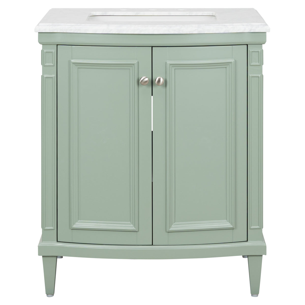 Montana Small Marble Top Single Vanity, Vintage Olive