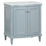 Montana Small Marble Top Single Vanity, Pale Vintage Blue