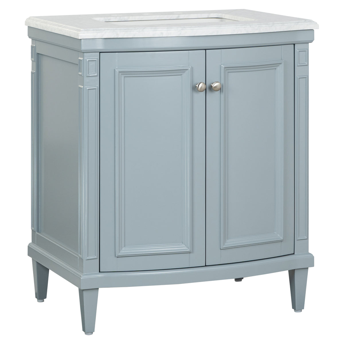 Montana Small Marble Top Single Vanity, Pale Vintage Blue