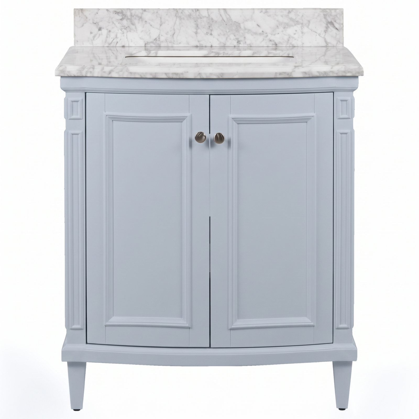 Montana Small Marble Top Single Vanity, Pale Vintage Blue