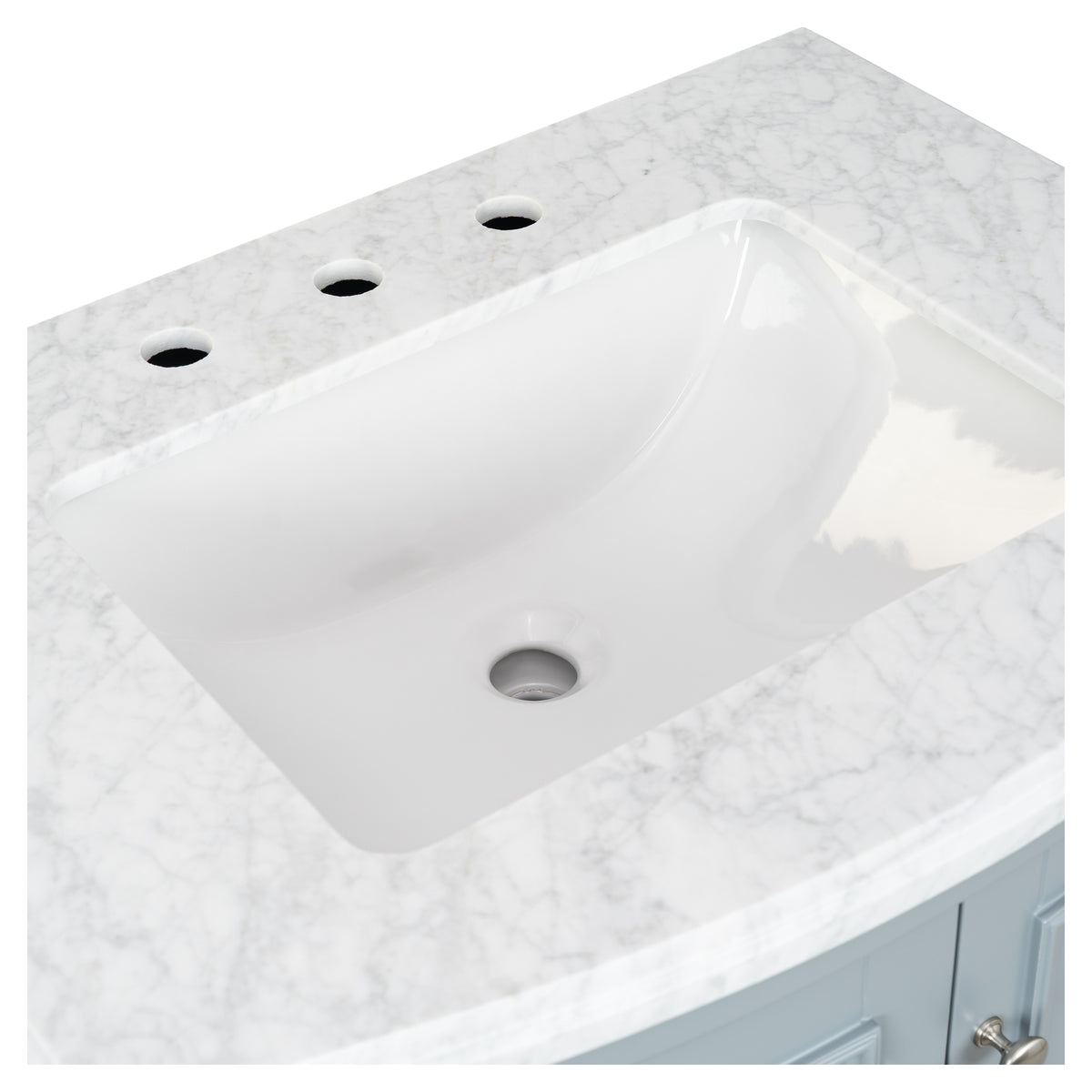 Montana Small Marble Top Single Vanity, Pale Vintage Blue