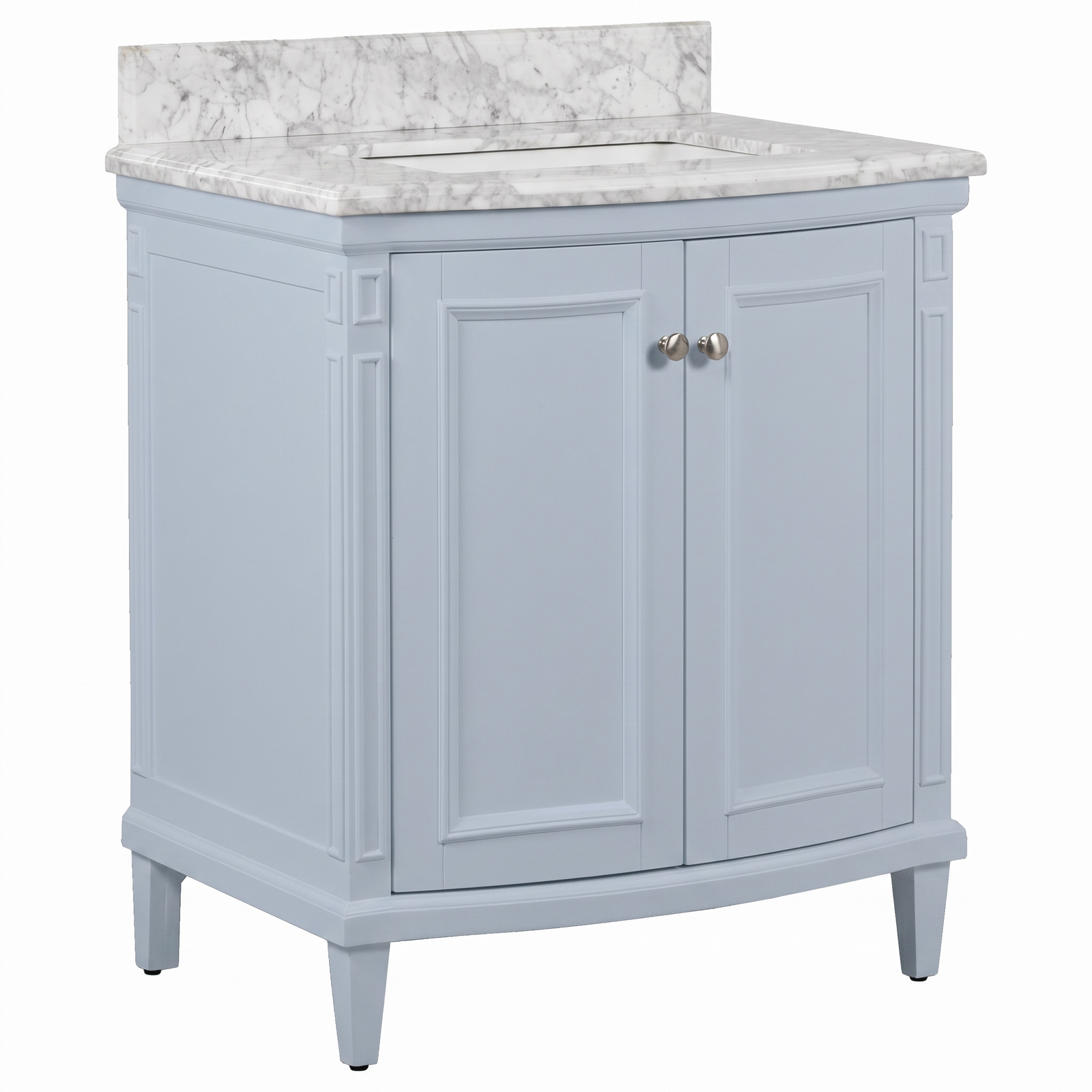 Montana Small Marble Top Single Vanity, Pale Vintage Blue