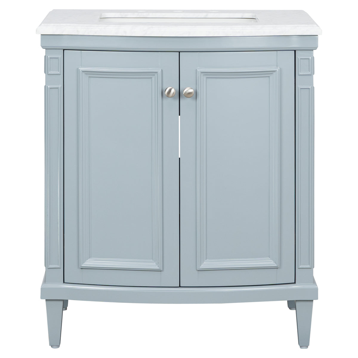 Montana Small Marble Top Single Vanity, Pale Vintage Blue