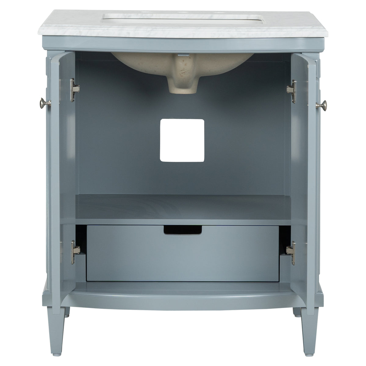 Montana Small Marble Top Single Vanity, Pale Vintage Blue
