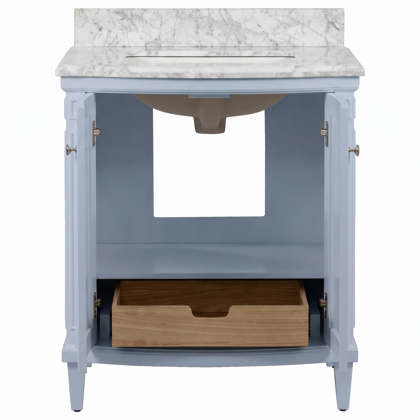Montana Small Marble Top Single Vanity, Pale Vintage Blue