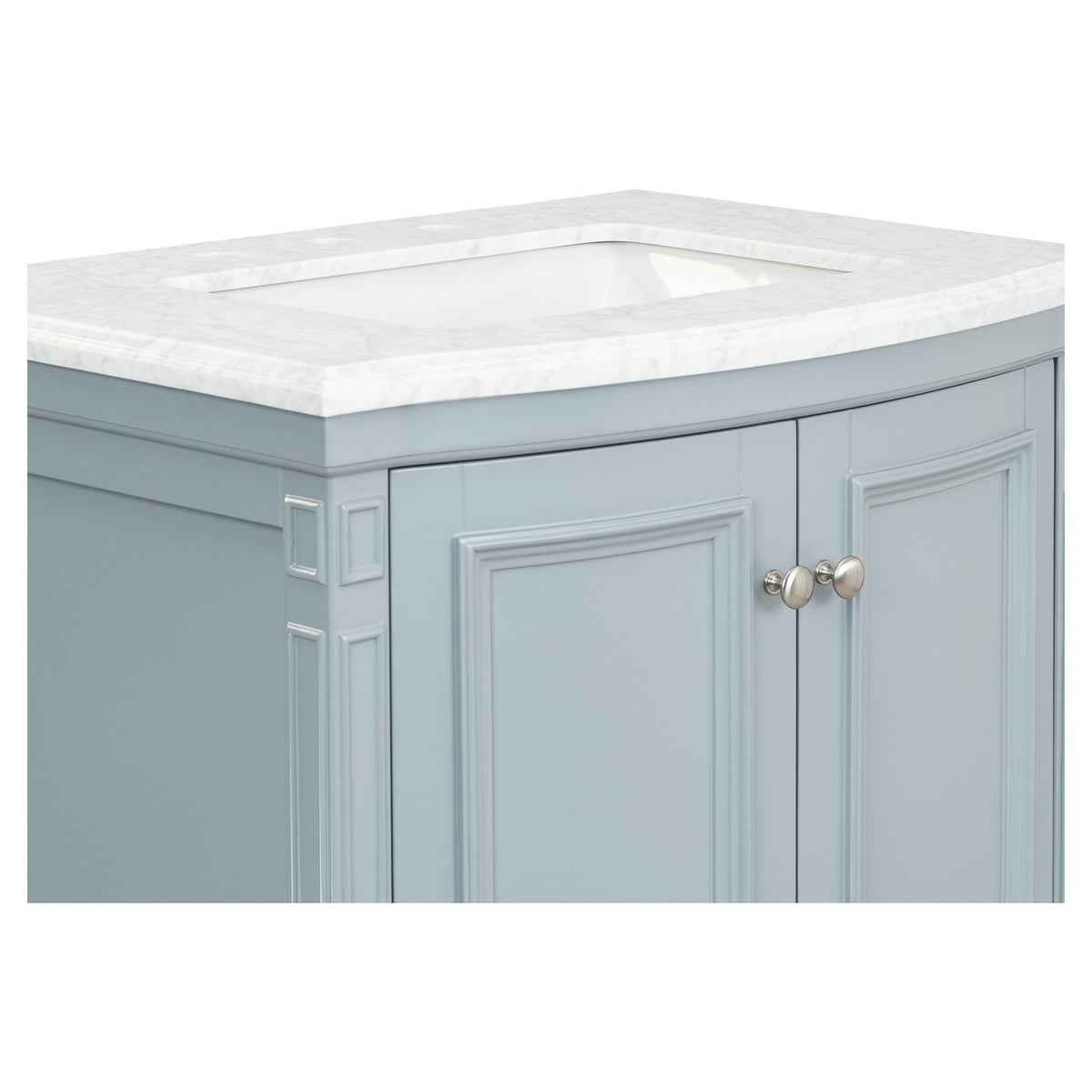 Montana Small Marble Top Single Vanity, Pale Vintage Blue