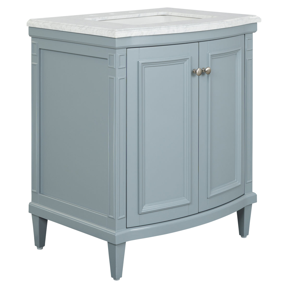 Montana Small Marble Top Single Vanity, Pale Vintage Blue