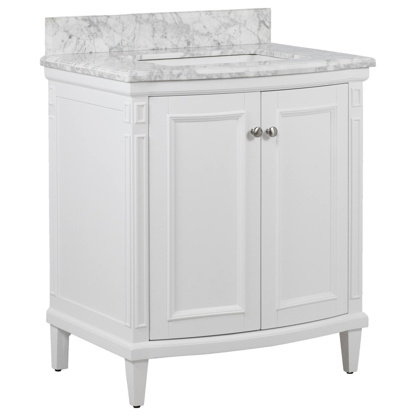 Montana Small Single Vanity (w/ White Marble Top)