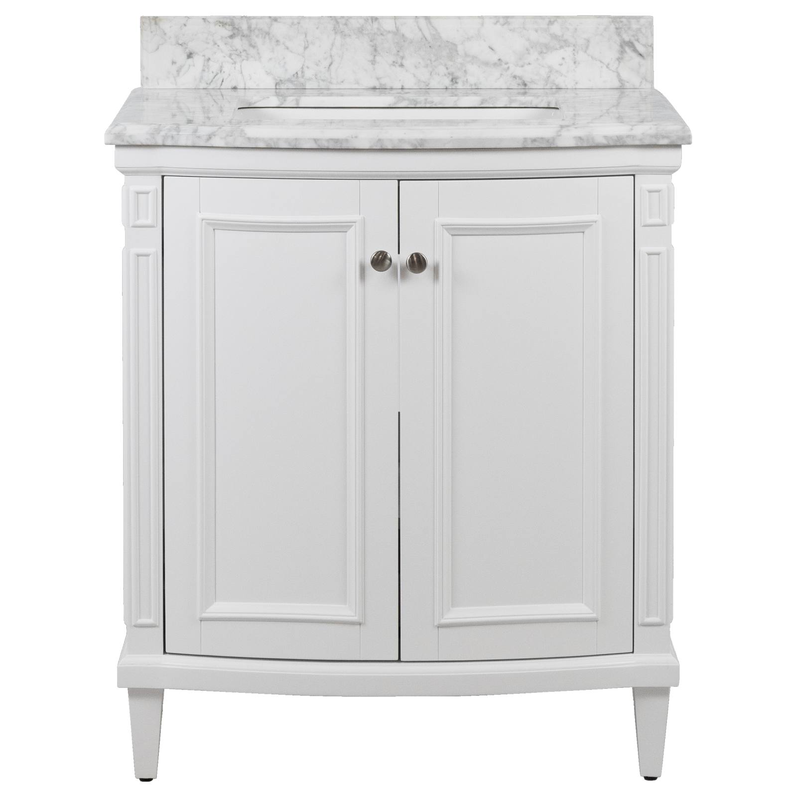 Montana Small Single Vanity (w/ White Marble Top)