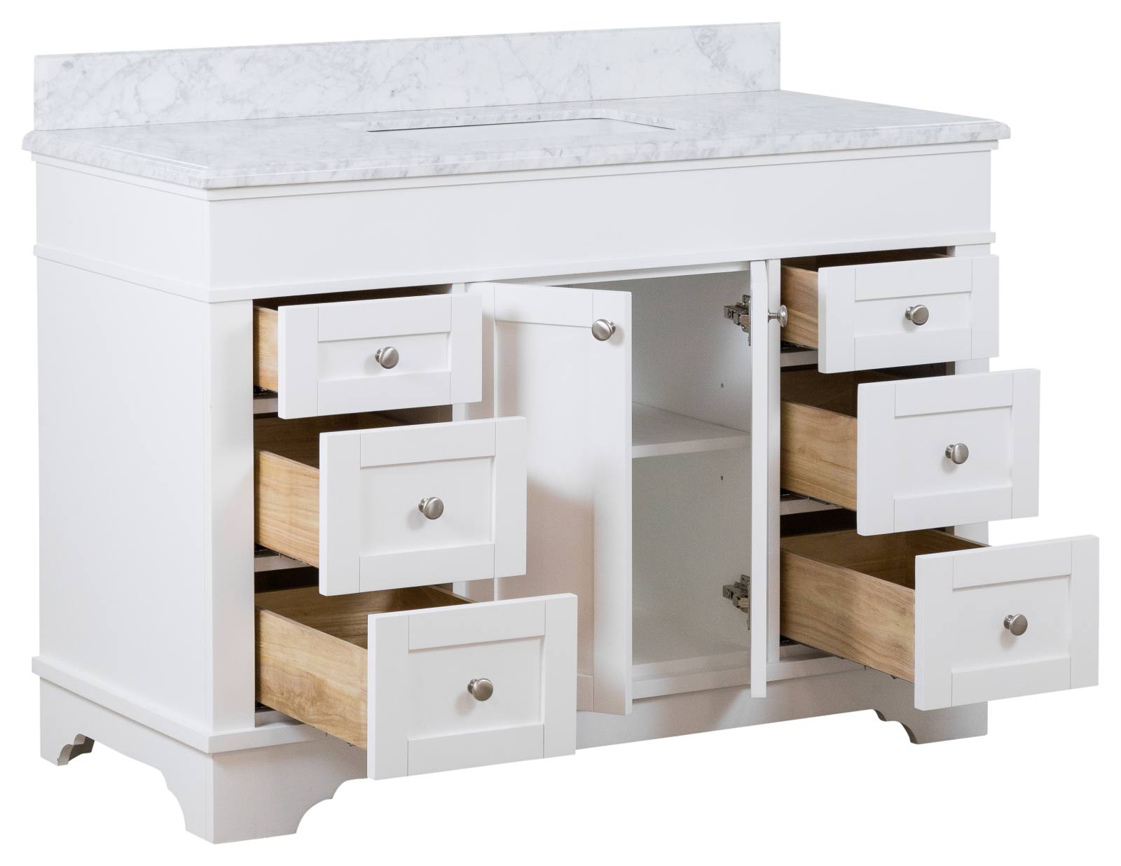 Fremont Marble Top Single Large Vanity, White
