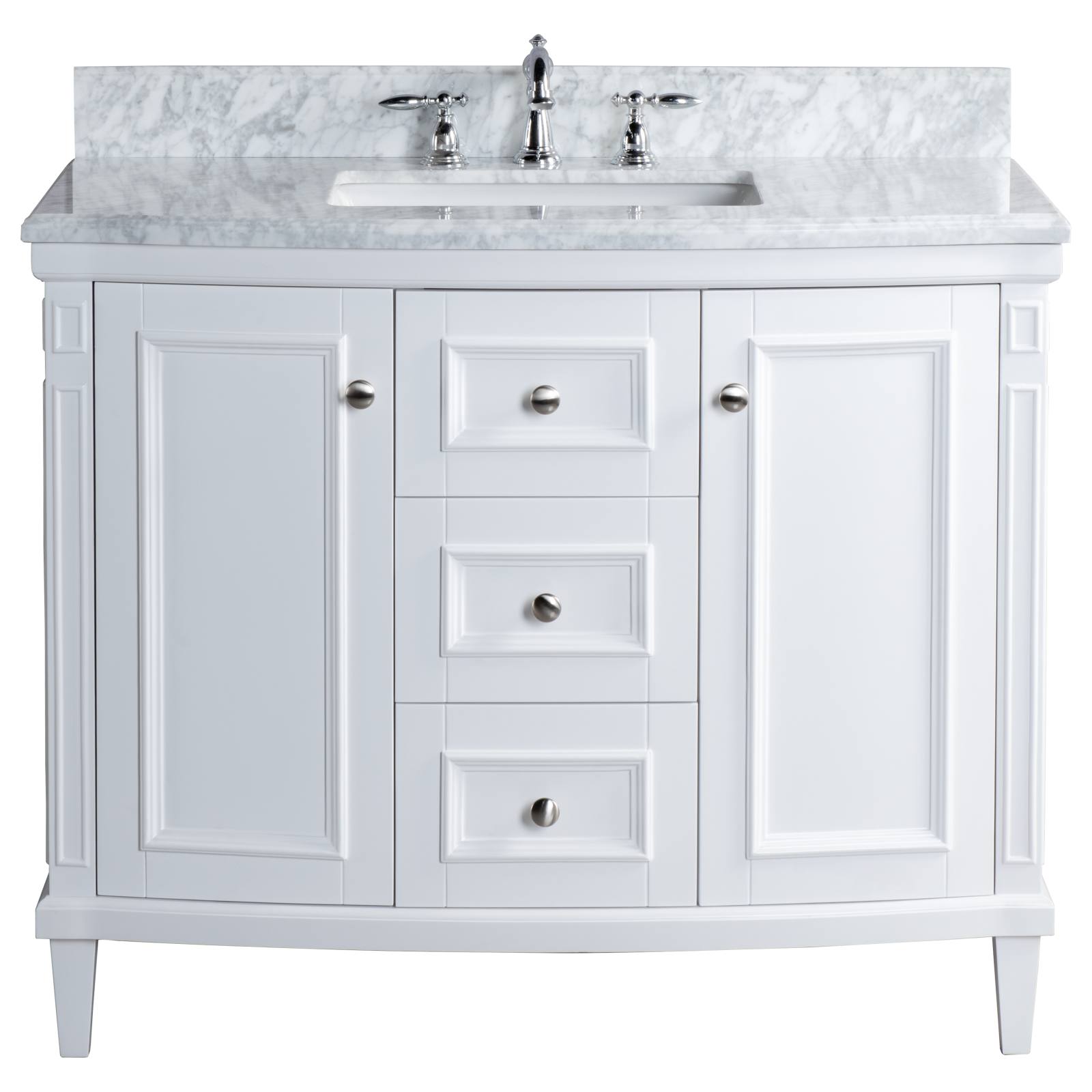 Montana Marble Top Medium Single Vanity, White
