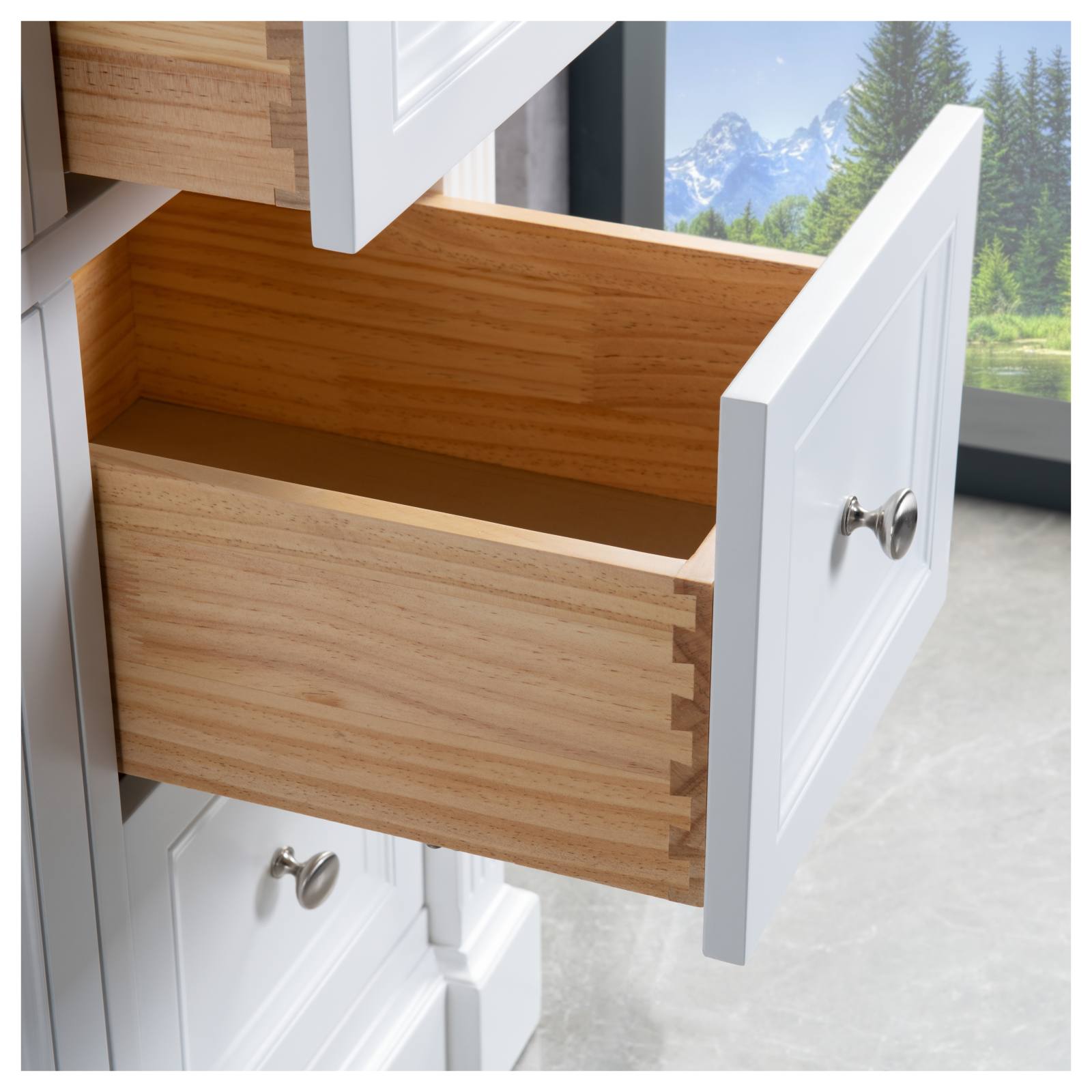 OC Classique 1250mm Marble Top Single White Freestanding Vanity