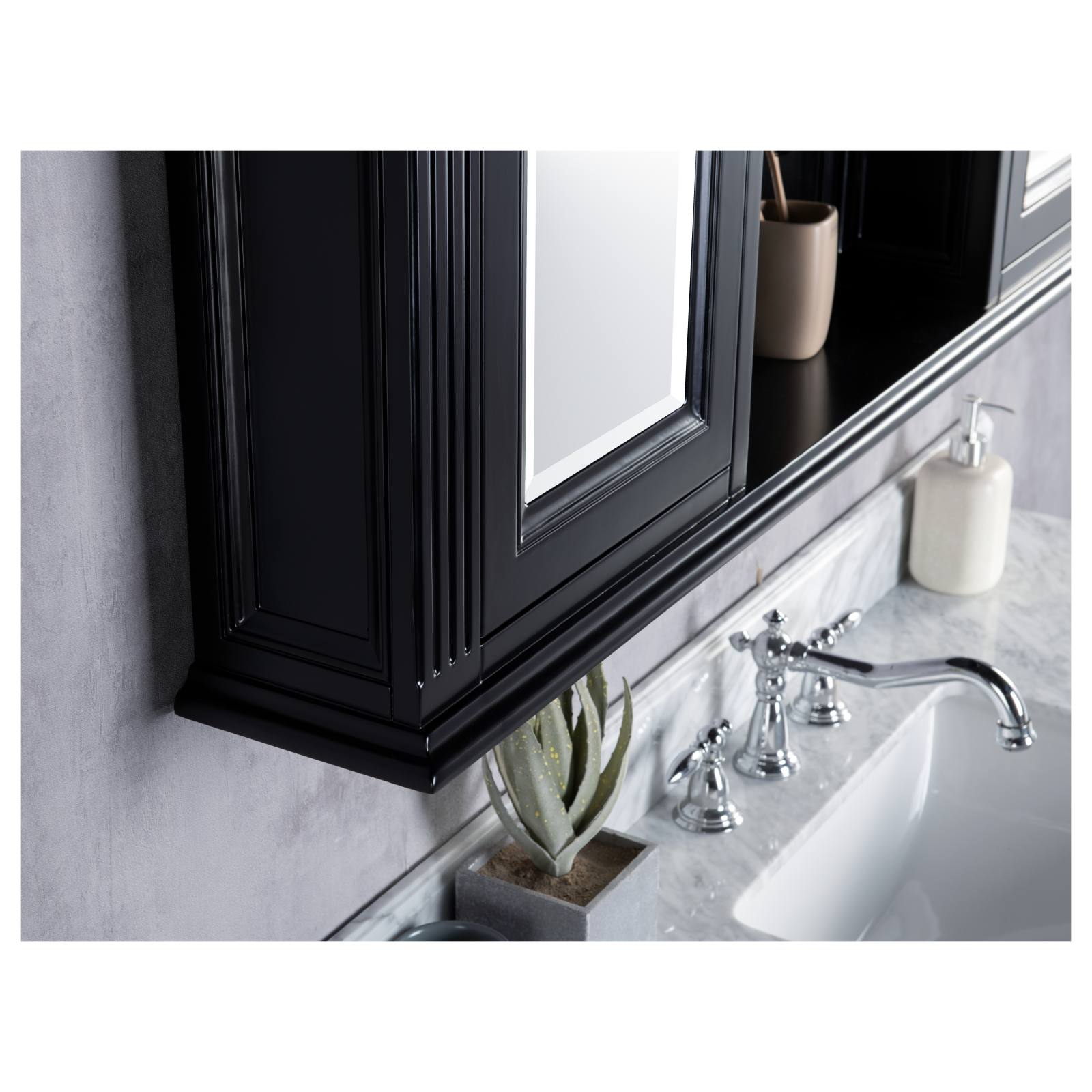 OC Classique 1250mm Black Mirror Cabinet