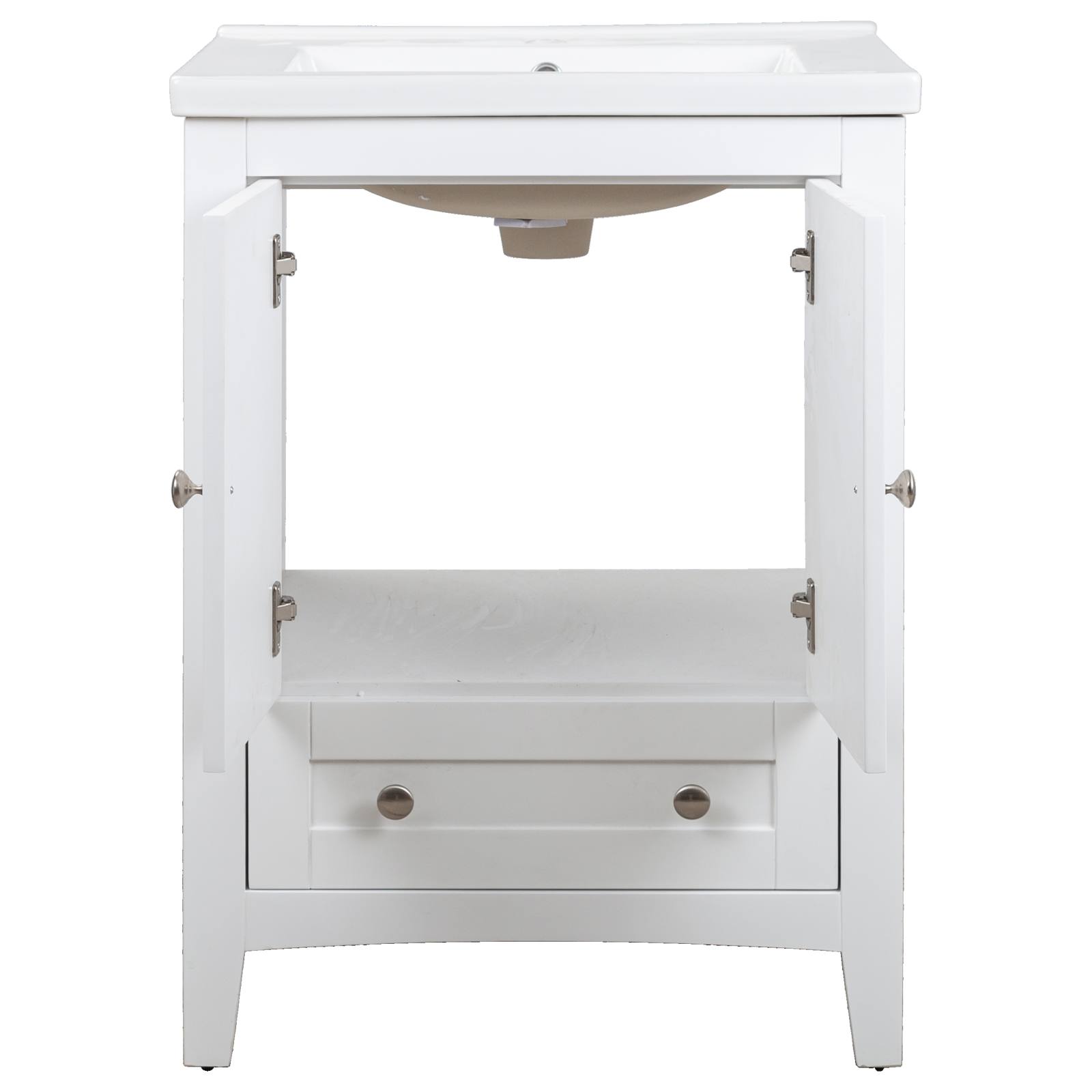 Foxton Single Vanity, White & White Basin