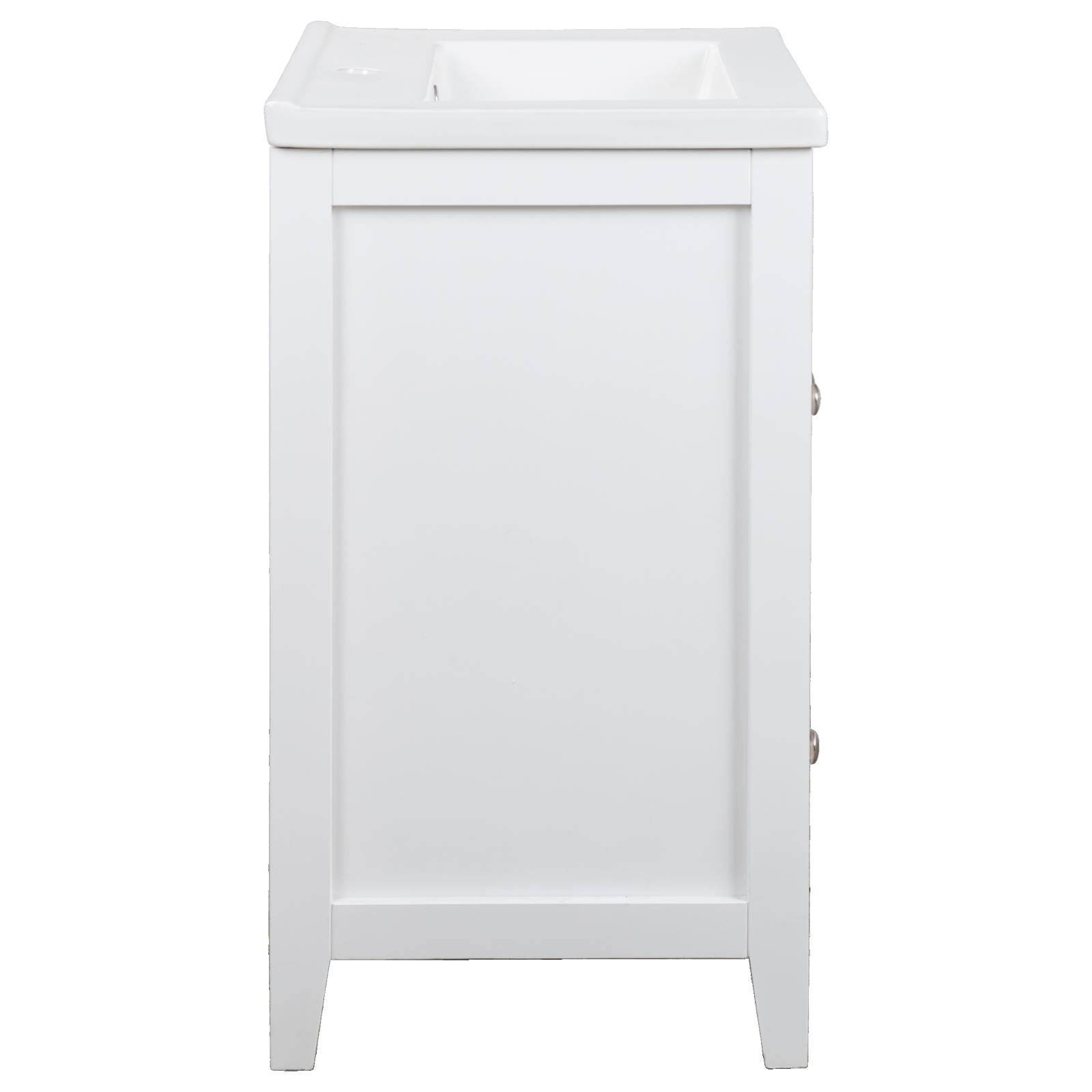 Foxton Single Vanity, White & White Basin