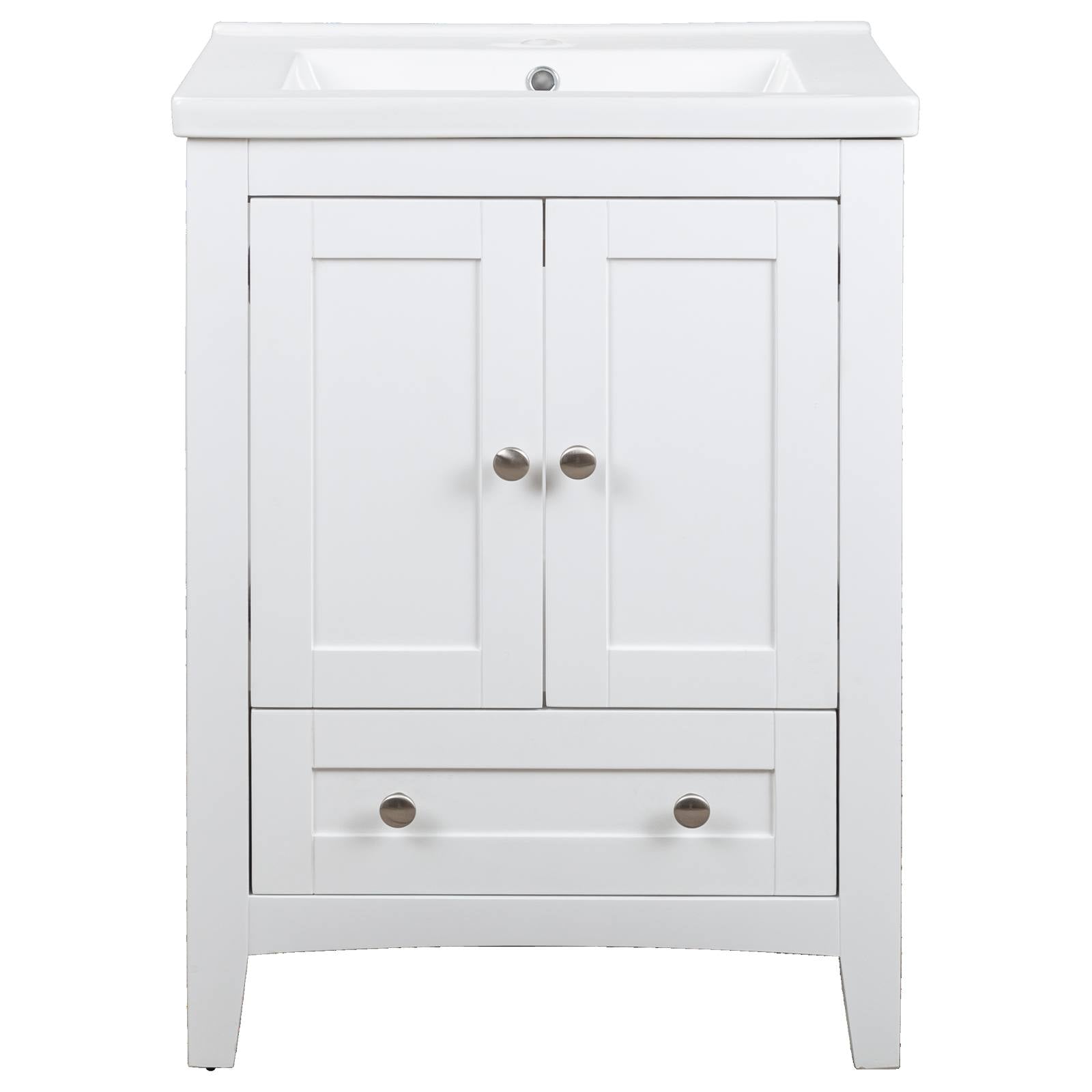 Foxton Single Vanity, White & White Basin