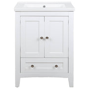 Foxton Single Vanity, White & White Basin