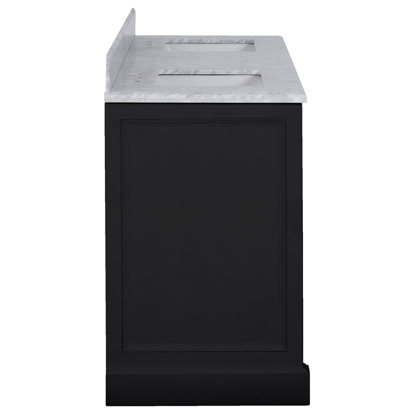 OC Classique 1800mm Marble Top Double Black Freestanding Vanity