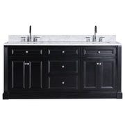 OC Classique 1800mm Marble Top Double Black Freestanding Vanity