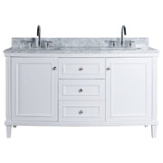 Montana Marble Top 3TH Double Vanity, White